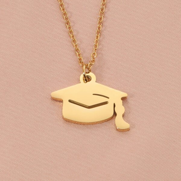 Cheap Stainless Steel Graduation Doctor's Hat Custom Name Gift Gold Plated Jewelry Pendant Custom Fashion Necklaces