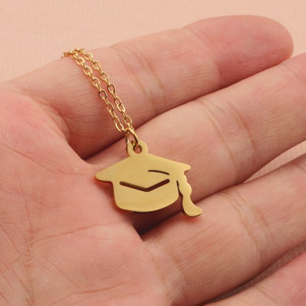 Cheap Stainless Steel Graduation Doctor's Hat Custom Name Gift Gold Plated Jewelry Pendant Custom Fashion Necklaces - Image 2