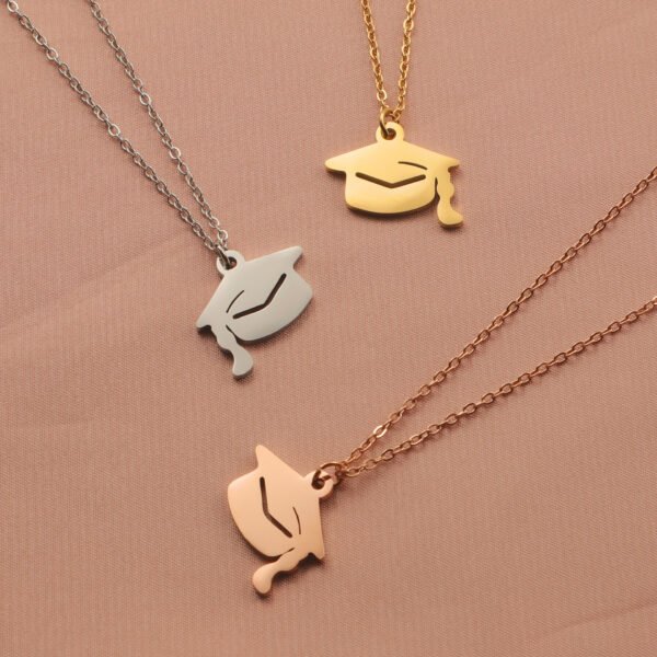 Cheap Stainless Steel Graduation Doctor's Hat Custom Name Gift Gold Plated Jewelry Pendant Custom Fashion Necklaces - Image 4
