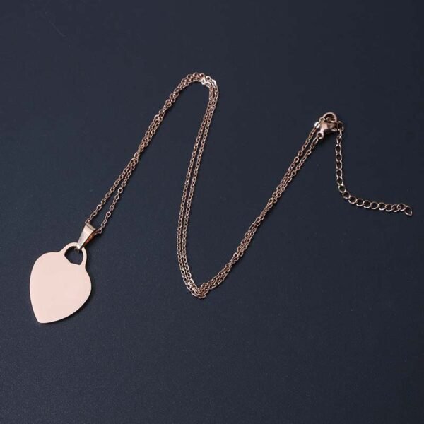 New Arrival Stainless Steel Mirror Polished 18K Gold Plated Custom Jewelry Heart Necklace - Bild 4