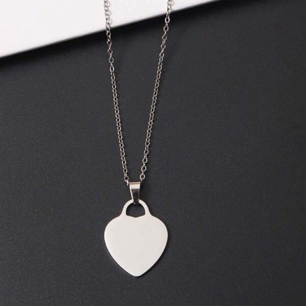 New Arrival Stainless Steel Mirror Polished 18K Gold Plated Custom Jewelry Heart Necklace - Bild 6
