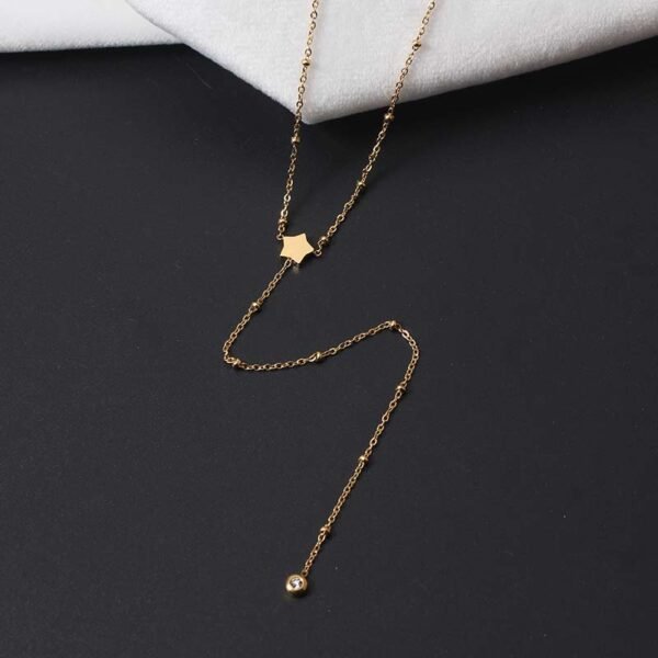 Customized Women Elegant High Quality Party Gold Plated Star Choker Necklace - صورة 2