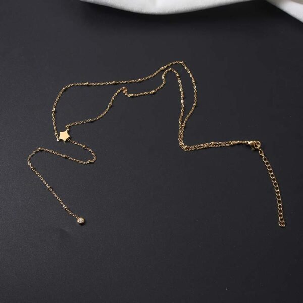 Customized Women Elegant High Quality Party Gold Plated Star Choker Necklace - صورة 3