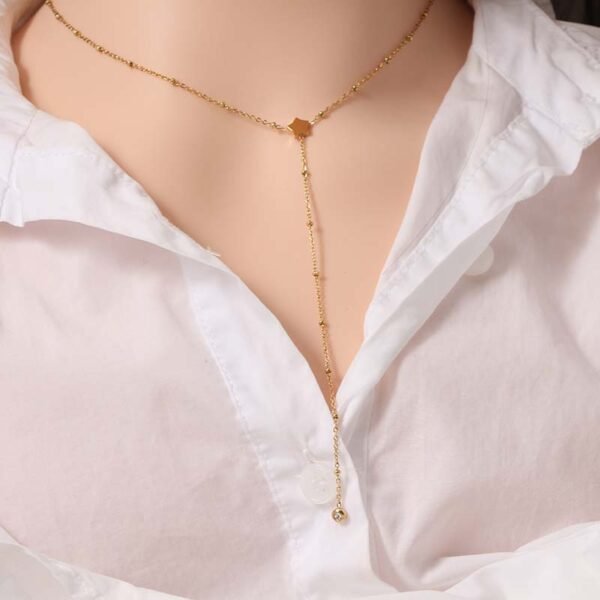 Customized Women Elegant High Quality Party Gold Plated Star Choker Necklace - صورة 4