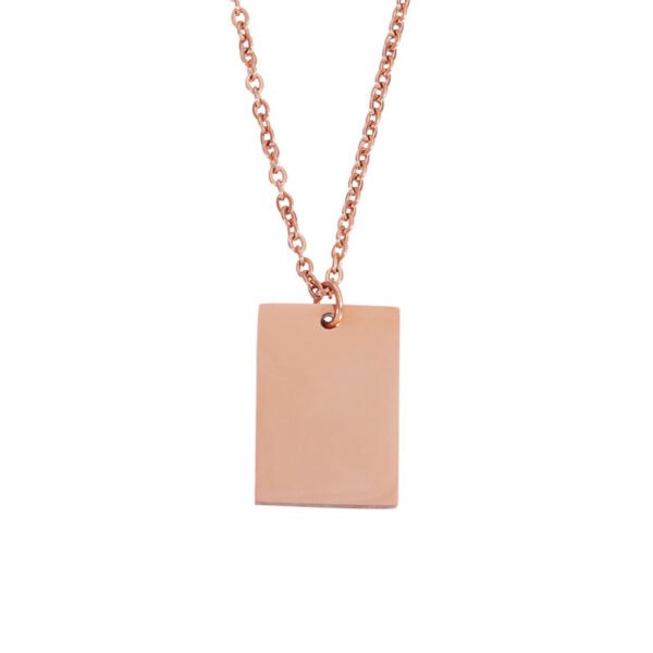OEM Blank Rectangle Stainless Steel Silver Women Men Chain Custom Engrave Jewelry Necklace - صورة 5