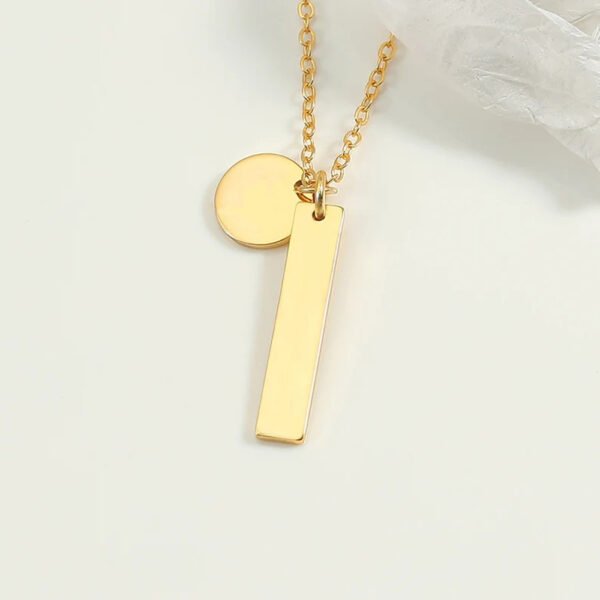 Customized Stainless Steel Women Men Jewelry Mirror Polished Round Rectangle Engraved Pendant Necklace - Image 6