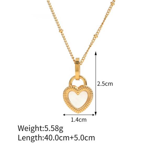 High Quality Statement Necklace Stainless Steel Luxury Heart Chain Necklace for Women - Imagen 2