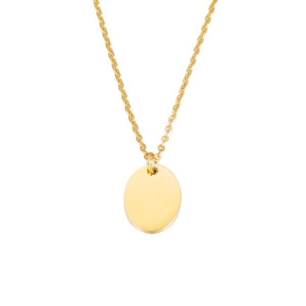 Factory Wholesales Stainless Steel Gold Custom Personalised Necklace With Oval Pendant