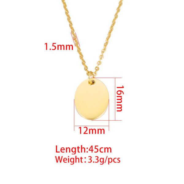 Factory Wholesales Stainless Steel Gold Custom Personalised Necklace With Oval Pendant - Imagen 2