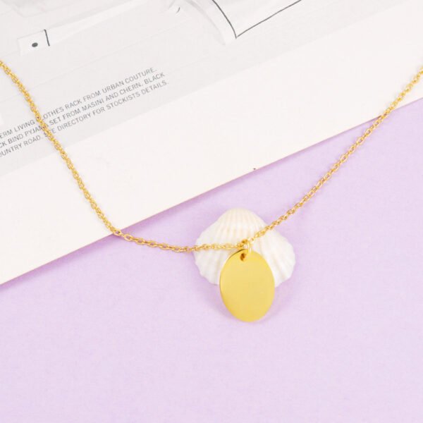 Factory Wholesales Stainless Steel Gold Custom Personalised Necklace With Oval Pendant - Imagen 3