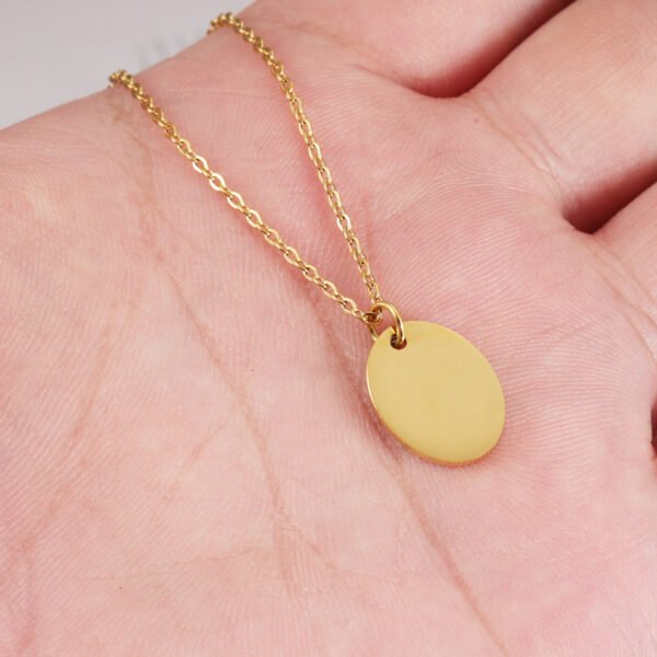 Factory Wholesales Stainless Steel Gold Custom Personalised Necklace With Oval Pendant - Imagen 5