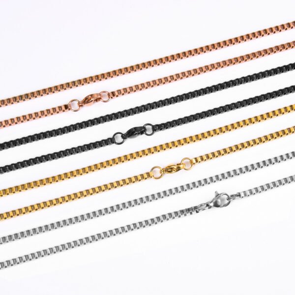 New 18K Gold Plated Stainless Steel DIY Box Chain Necklace for Jewelry Making