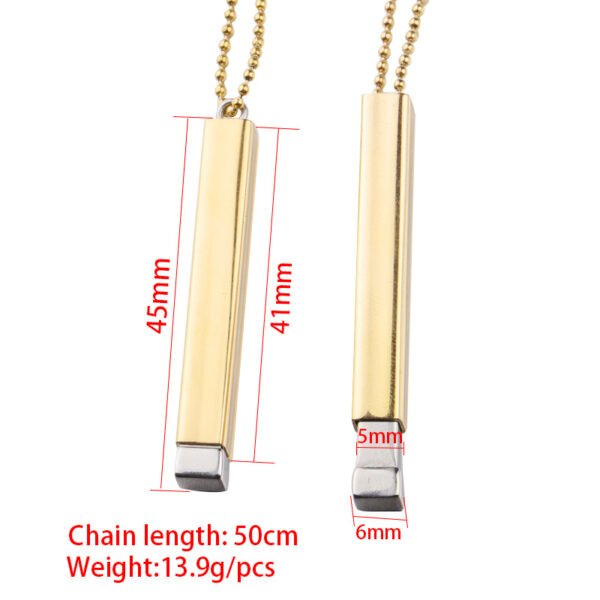 Stainless Steel Statement Blank Stamping Engraved Couples Hidden Pendant Necklace - صورة 2
