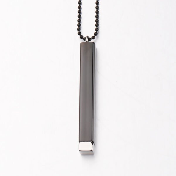 Stainless Steel Statement Blank Stamping Engraved Couples Hidden Pendant Necklace - صورة 3