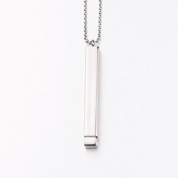 Stainless Steel Statement Blank Stamping Engraved Couples Hidden Pendant Necklace - صورة 6