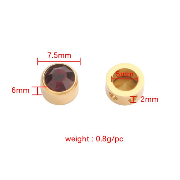 Fashion Women Stainless Steel Jewelry 12 Birthstone Rhinestones Pendant Necklace - صورة 3