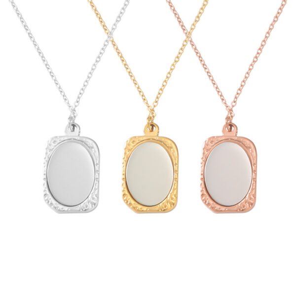 OEM Mirror Polished Stainless Steel Women Men Engraved Custom Made Mirror Pendant Necklace