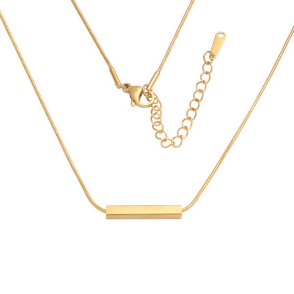 Wholesales Mirror Polished Snake Chain Engraved Custom Tube Choker Necklace for Women