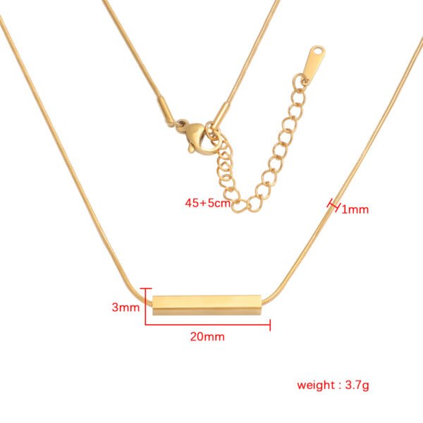 Wholesales Mirror Polished Snake Chain Engraved Custom Tube Choker Necklace for Women - صورة 6
