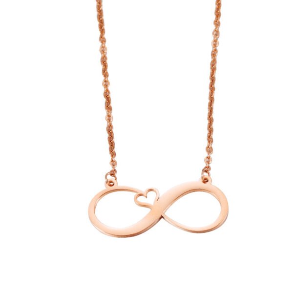 High Quality Mirror Polished Stainless Steel Hollow 8 Ladies Mom Infinite I lOVE you Necklace - Imagen 2