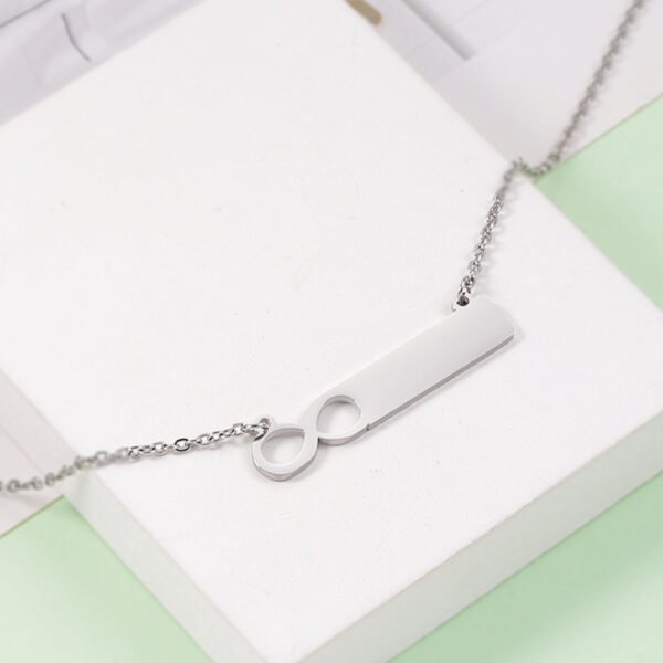 New Arrival Mirror Polished Stainless Steel Women Girl 8 Infinite Personalised Necklace - صورة 2