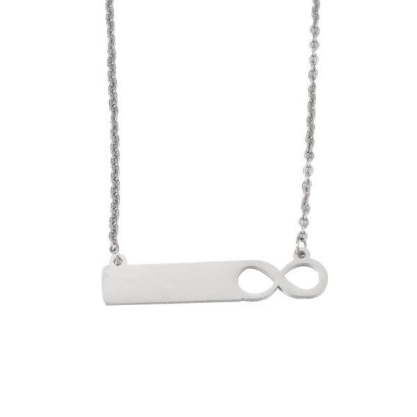 New Arrival Mirror Polished Stainless Steel Women Girl 8 Infinite Personalised Necklace - صورة 3