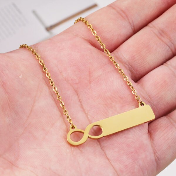 New Arrival Mirror Polished Stainless Steel Women Girl 8 Infinite Personalised Necklace - صورة 4