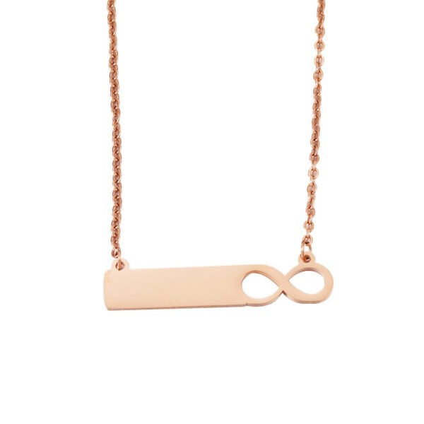 New Arrival Mirror Polished Stainless Steel Women Girl 8 Infinite Personalised Necklace - صورة 6