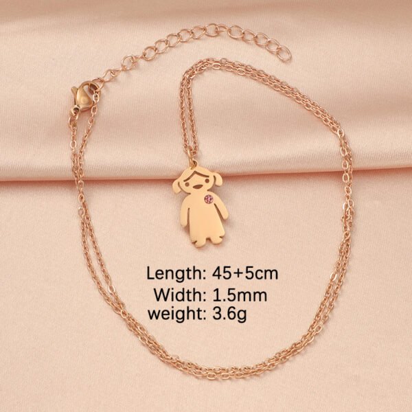 Cute Lover's Gift Stainless Steel Jewelry Men Women Boy Girl Couple Chain Necklace - صورة 6