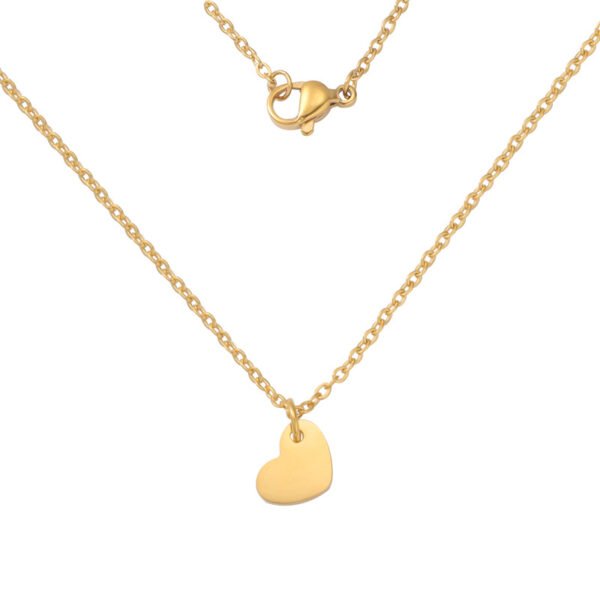 Factory Price  Mirror Polished Delicate Stainless Steel Hearts Pendant Necklace for Girls - صورة 5