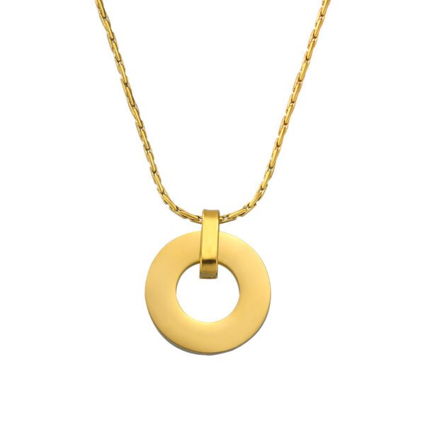 Best Sales Mirror Polished Women Circle Ring 18K Gold Plated Custom Logo Stainless Steel Necklace