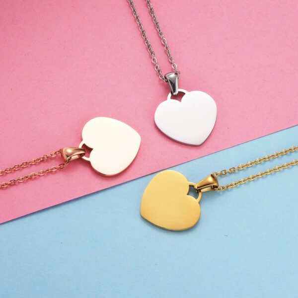 New Arrival  Mirror Polished Dainty Stainless Steel Fashion Heart Pendant Necklace