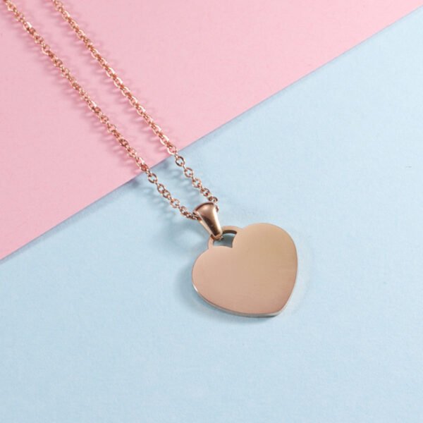 New Arrival  Mirror Polished Dainty Stainless Steel Fashion Heart Pendant Necklace - Image 3