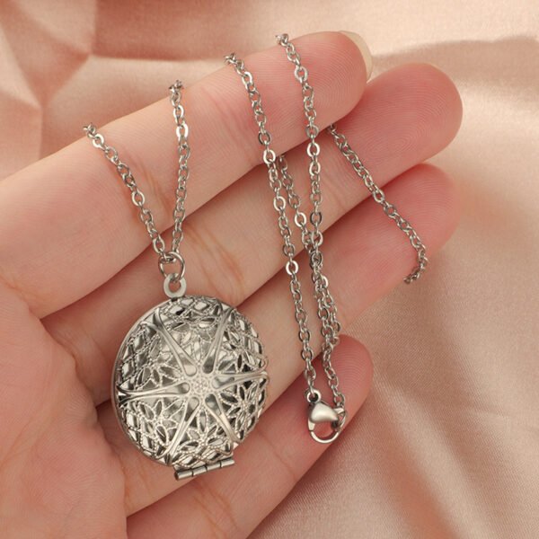 Wholesales Mirror Polished Custom Jewelry 18k Gold Plated Stainless Steel Photo Locket Pendant Necklace - صورة 6