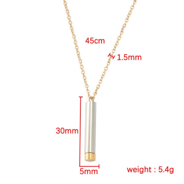 Custom Logo Round Bar 18K Gold Plated Mirror Polished Men Women Stainless Steel Hidden Bar Necklace - Image 3