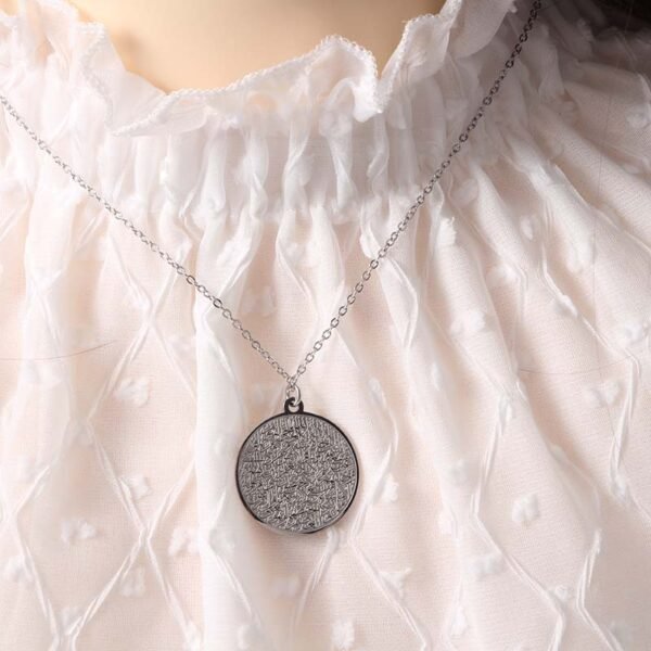 Popular New Gold Plated Stainless Steel Muslim Engraved Good Luck Custom Pendant Necklace - صورة 5