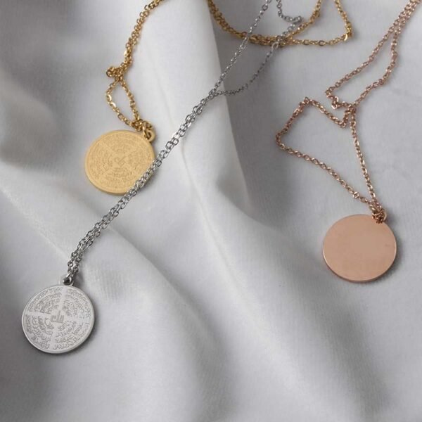 Custom Made Stainless Steel Personalized Jewelry Gold Blessing Inshallah Muslim Engraved Necklace - Image 2