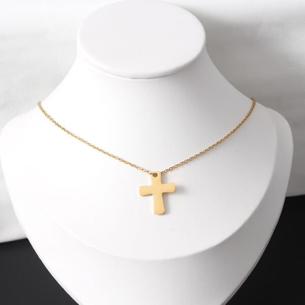 Factory Custom Elegant Gold Plated New Stainless Steel Cross Choker Necklace for Women