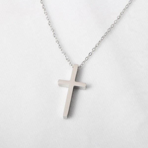 Factory Price Trendy Stainless Steel Gold Plated Jewelry Silver Cross Necklace for Men Women - صورة 2