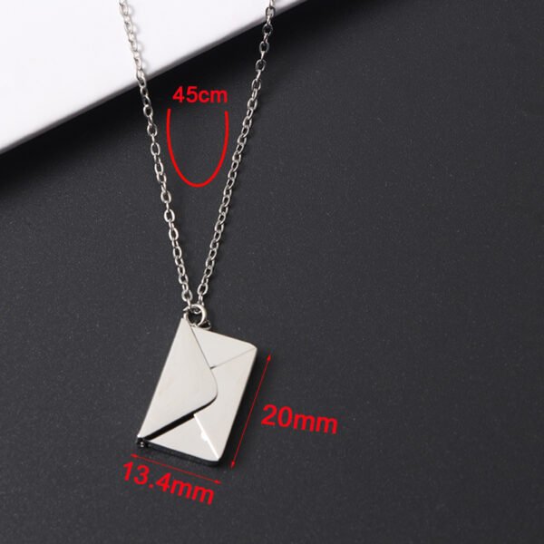 Popular Sales 18K Gold Plated Personalized Men Women Envelope Pendant Engraved Necklace - صورة 6