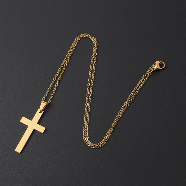 New Factory Fashion Gold Plated Stainless Steel Jewelry Men Women Cross Necklace