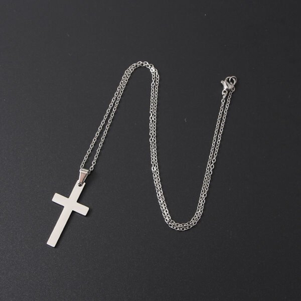New Factory Fashion Gold Plated Stainless Steel Jewelry Men Women Cross Necklace - Imagen 2