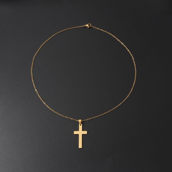 New Factory Fashion Gold Plated Stainless Steel Jewelry Men Women Cross Necklace - Imagen 4