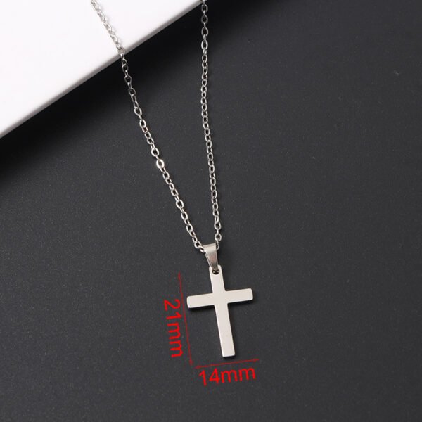 New Factory Fashion Gold Plated Stainless Steel Jewelry Men Women Cross Necklace - Imagen 5