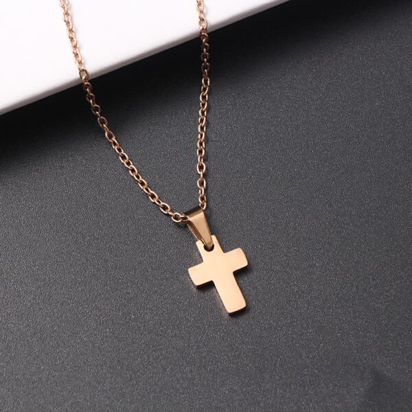 Hot Sale Stainless Steel Jewelry Women New Silver Chain Statement Cross Necklace - Image 3