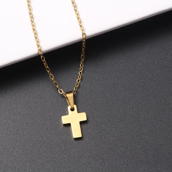 Hot Sale Stainless Steel Jewelry Women New Silver Chain Statement Cross Necklace - Image 4