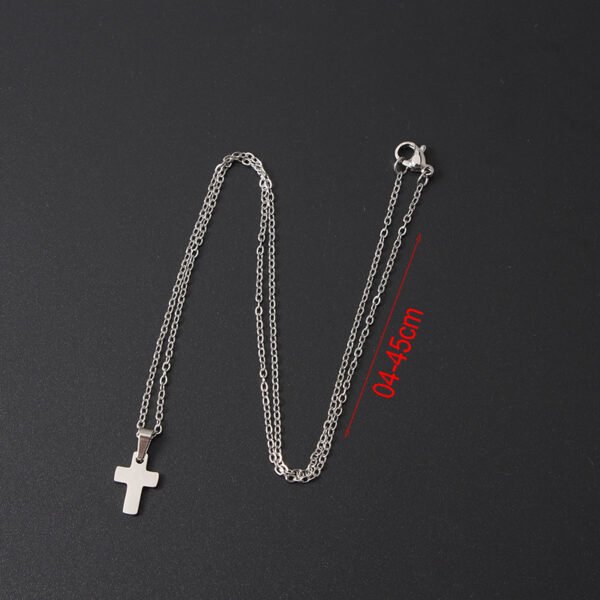 Hot Sale Stainless Steel Jewelry Women New Silver Chain Statement Cross Necklace - Image 5