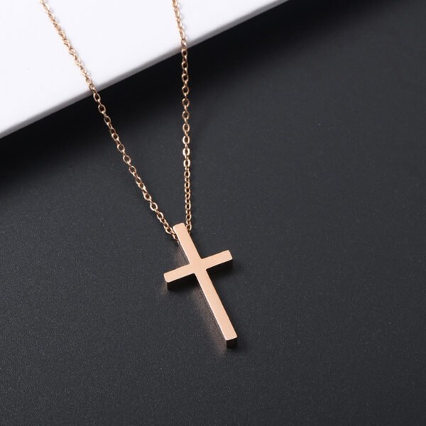 Classic Cross Necklace Fashion New Stainless Steel Chain Cross Pendant Necklace Jewelry for Gift - Image 3