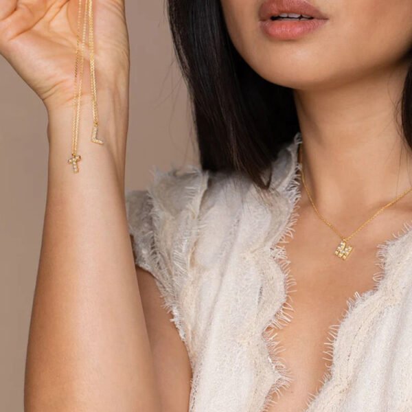 OEM Gold Plated Pearl Alphabet Charms Dainty Initial Necklace for Gift - صورة 6