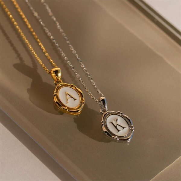 Newest Fashion New Stainless Steel Alphabet Letter Necklace Real Gold Plated A-Z Letter Initial Necklace - Bild 2